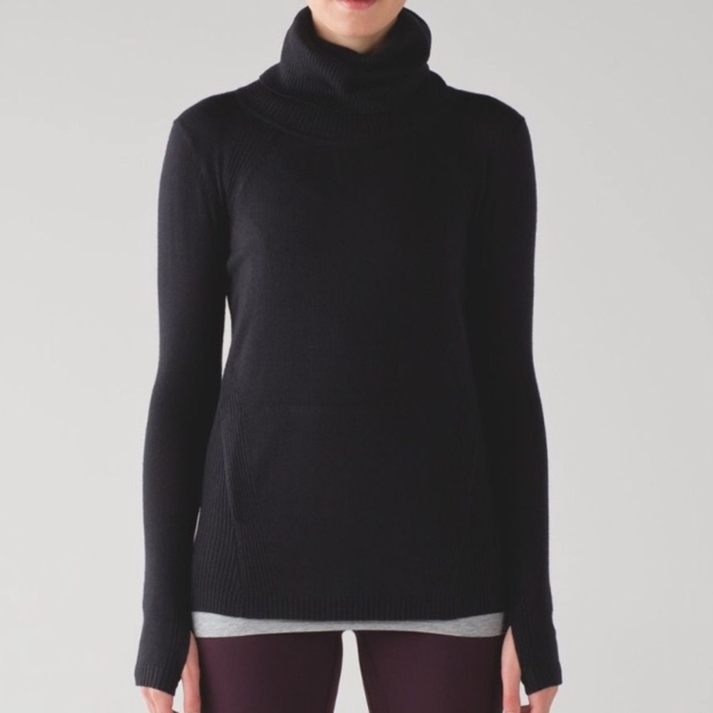 Lululemon Black Sweat Savasana Cowl Neck Sweater